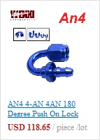 Universal AN6 AN8 AN10 Push-on Hose End Fittings Fuel Oil Cooler Hose Fitting 0 45 90 180 Degree Reusable Connection Adapter
