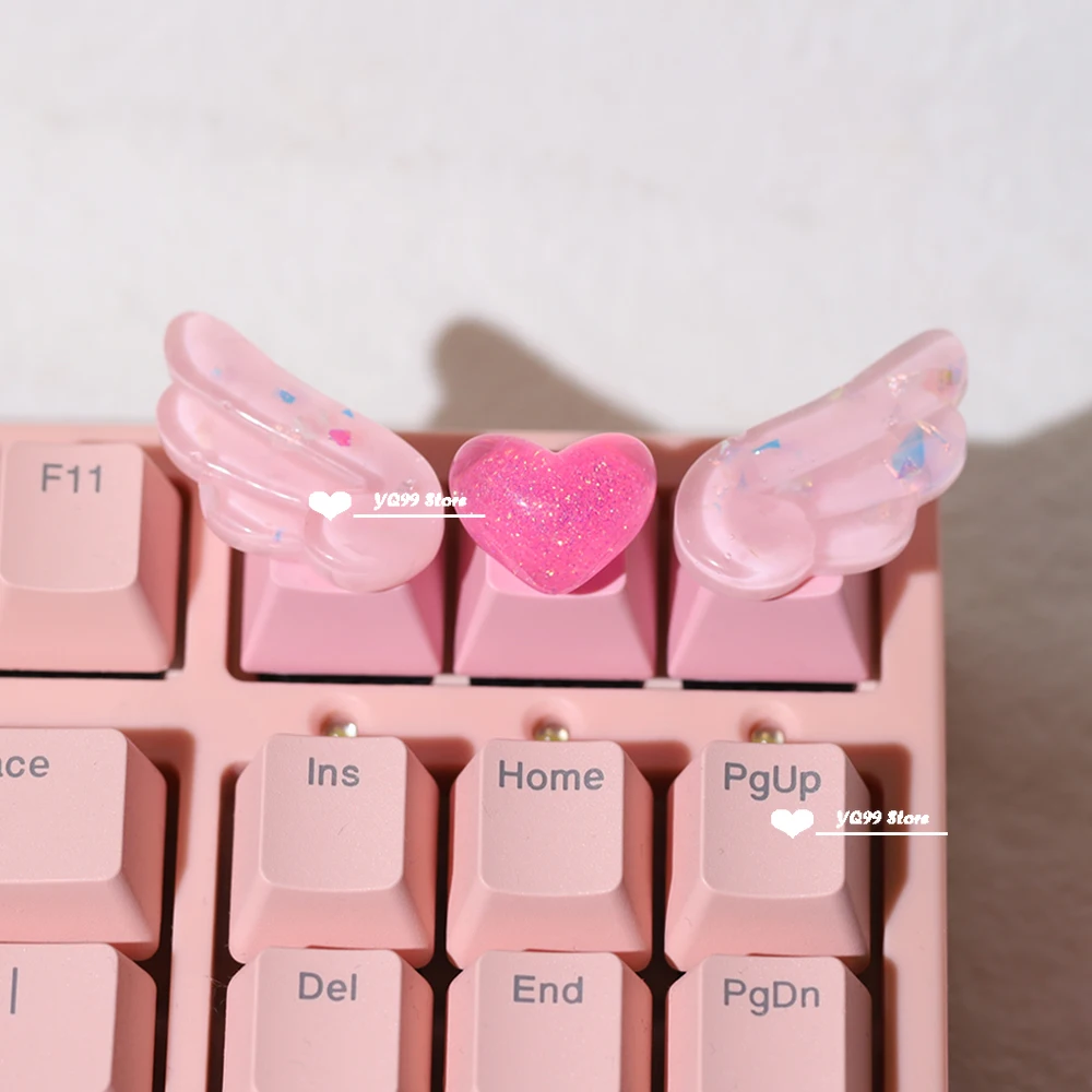 Personalized Keycaps Wings Cute Translucent Keycaps for Mechanical Keyboard R4 Keys PBT Color Keycaps Key Caps Anime