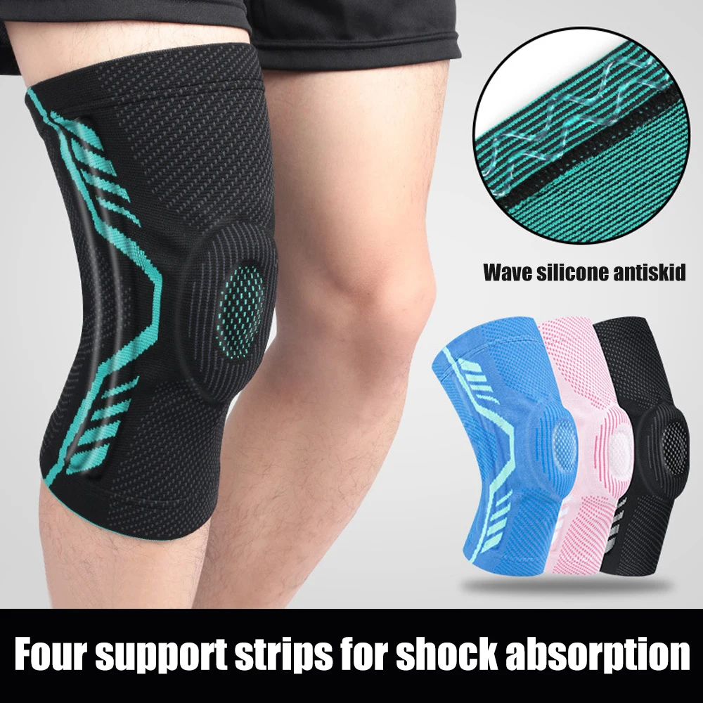 2Pcs=1Pair Compression Knee Support Brace with Patella Gel Pads and Side Stabilizers - for Arthritis Pain,Running,Sports
