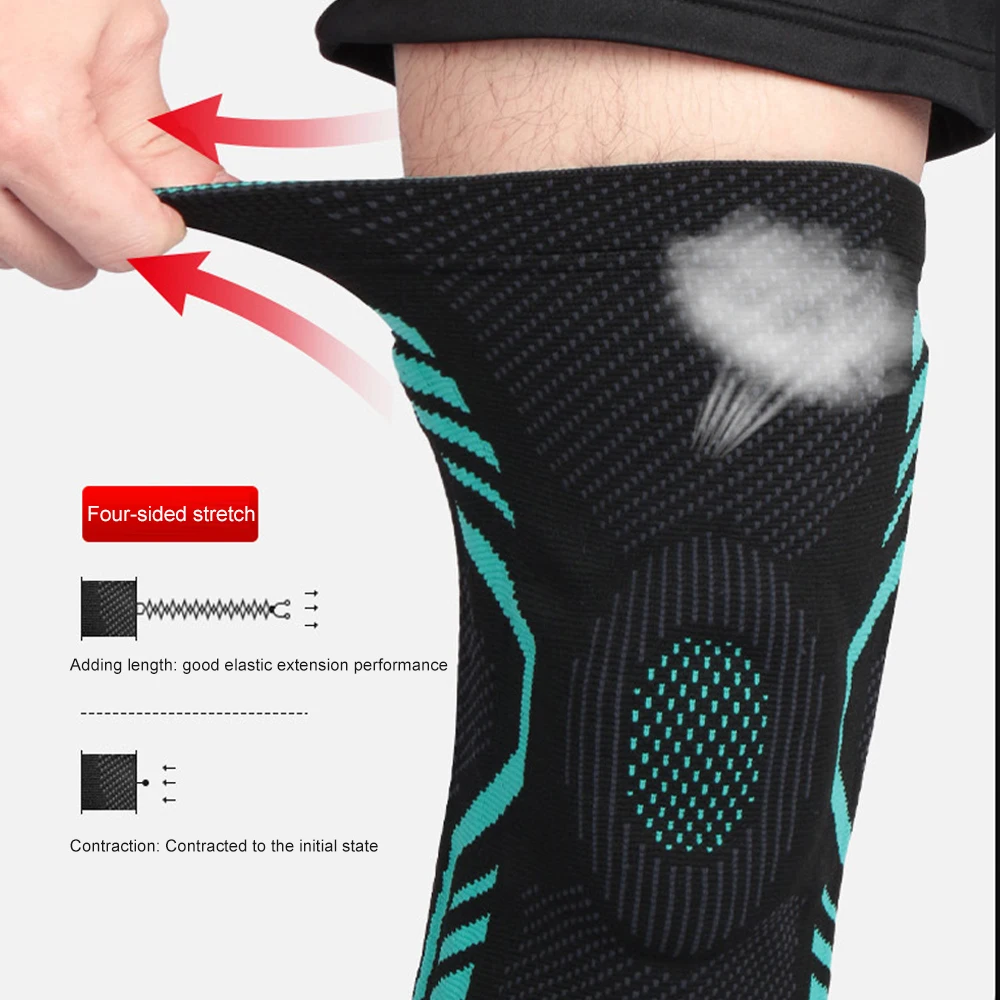 2Pcs=1Pair Compression Knee Support Brace with Patella Gel Pads and Side Stabilizers - for Arthritis Pain,Running,Sports
