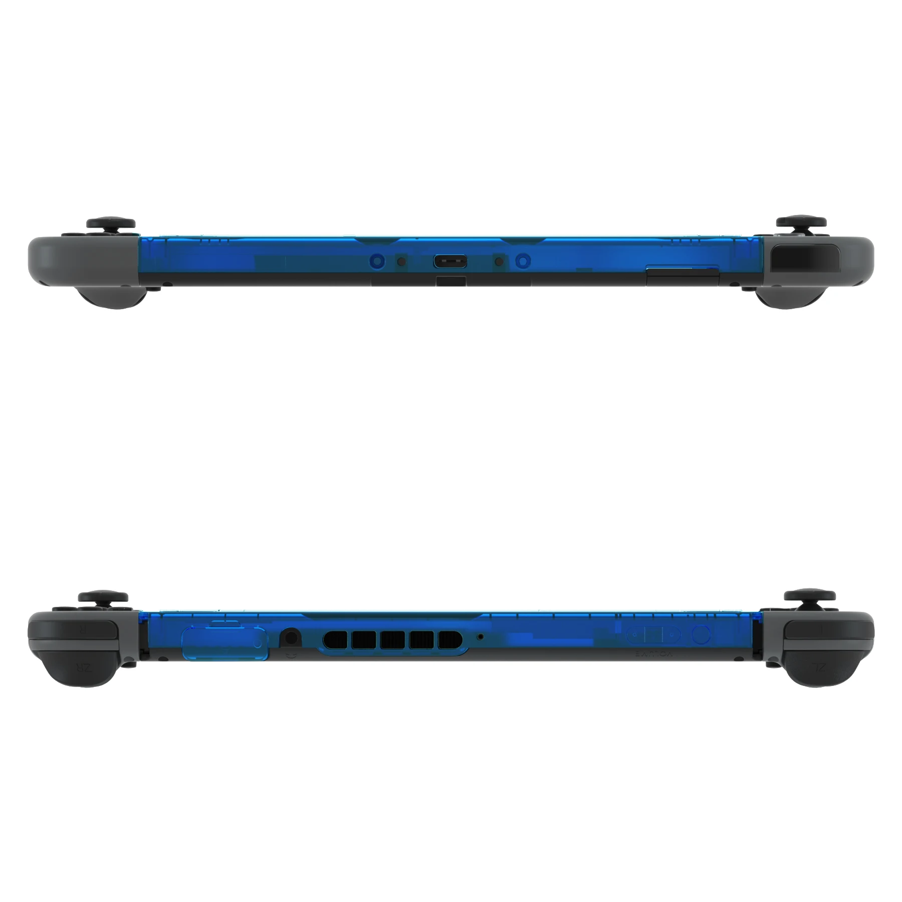 eXtremeRate DIY Housing Shell Replacement Faceplate Front Frame W/Volume Power Buttons for NS Switch Console - Clear Series