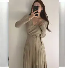 Chic Korea Feminine Vestidos Fashion Women Japan Korea Style Single Breasted Button Striped Long Shirt Dress