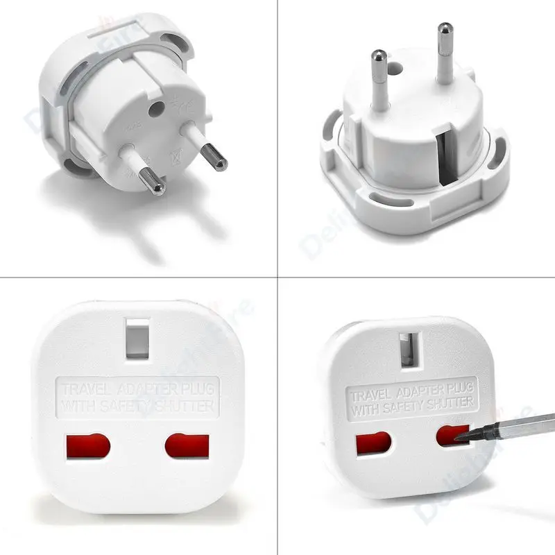 EU Universal Plug UK to EU Converter Euro Travel Adapter 250V Power Adaptor Charger EU Plug Adapter British Scoket Outlet