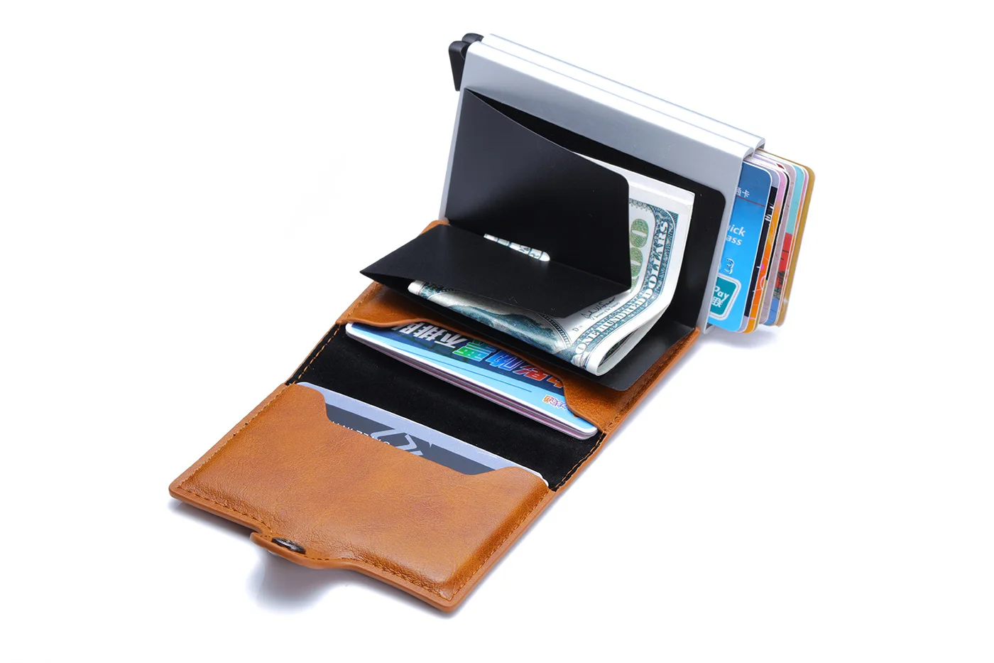 Rfid Men Card Wallets Free Name Engraving Carbon Fiber Slim Mini Wallet 14 Card Holders Small Money Bag Male Card Clips