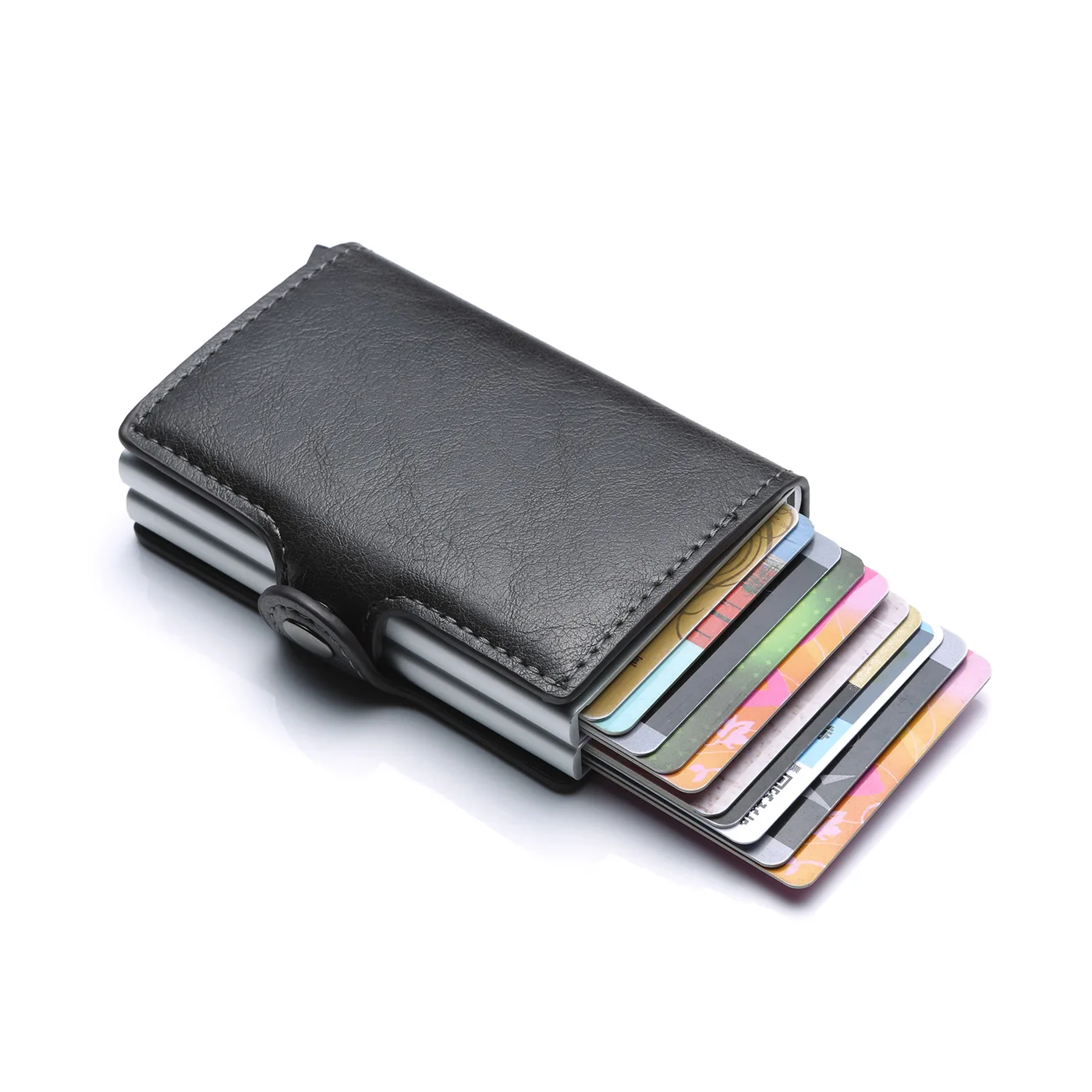 Rfid Men Card Wallets Free Name Engraving Carbon Fiber Slim Mini Wallet 14 Card Holders Small Money Bag Male Card Clips