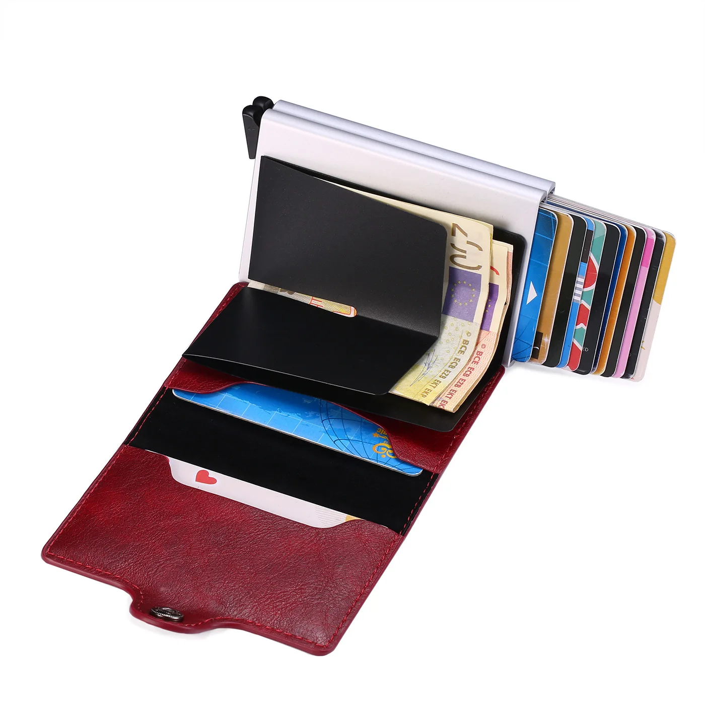 Rfid Men Card Wallets Free Name Engraving Carbon Fiber Slim Mini Wallet 14 Card Holders Small Money Bag Male Card Clips