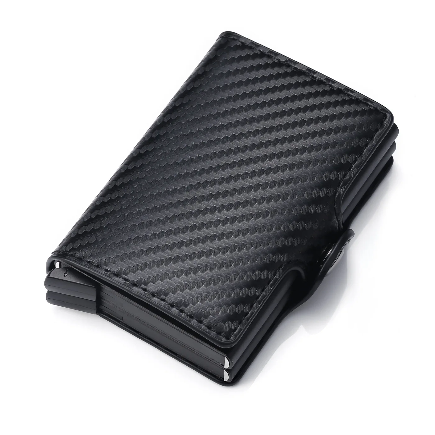 Rfid Men Card Wallets Free Name Engraving Carbon Fiber Slim Mini Wallet 14 Card Holders Small Money Bag Male Card Clips