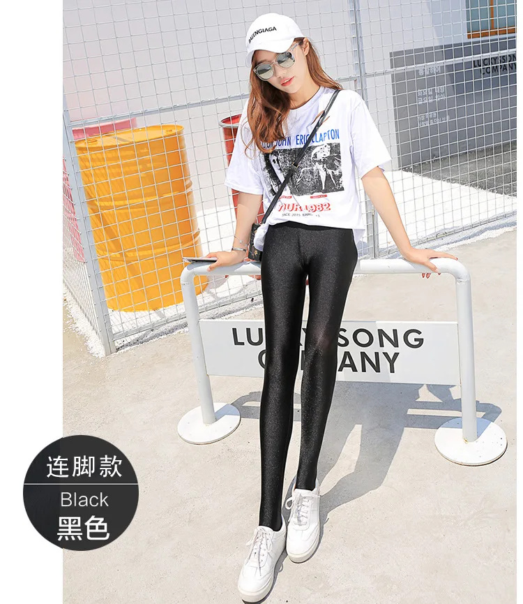 women summer knee length capris lady slim fitted skinny lace short legging big size Mujer Shiny trouser