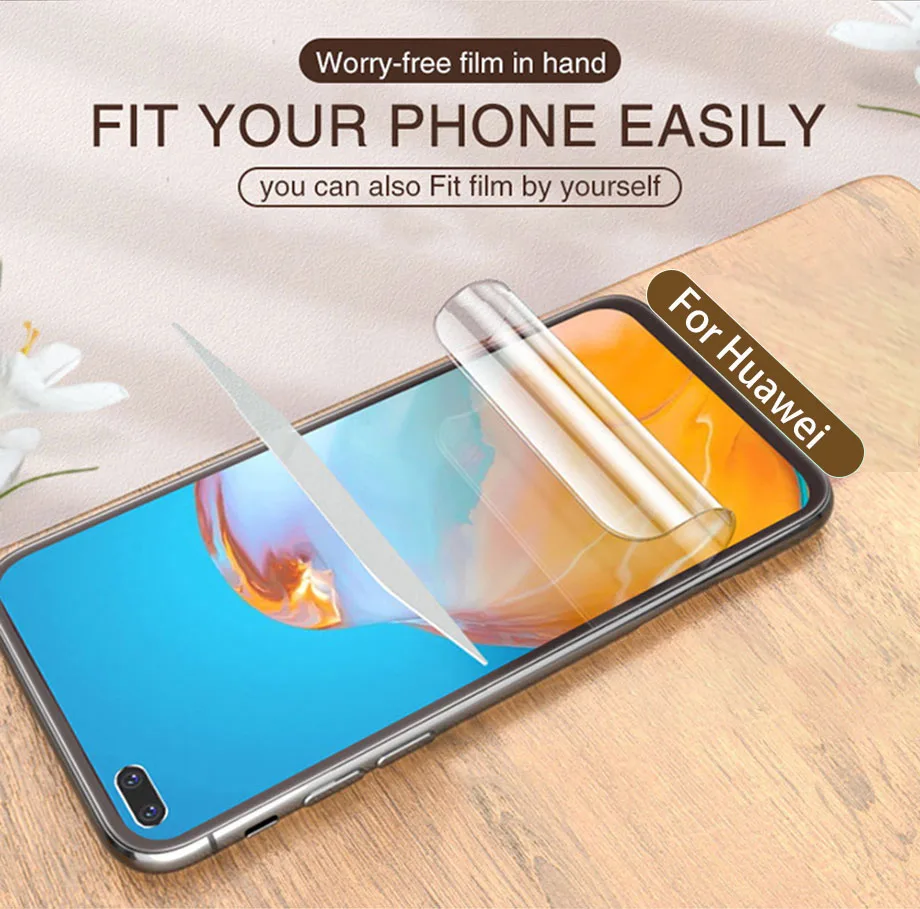 Screen Protector Hydrogel Film For Huawei P30 P40 P50 P60 Pro P20 Lite Protective Film P Smart2019 Z Mate 40 30 20 Por Not Glass