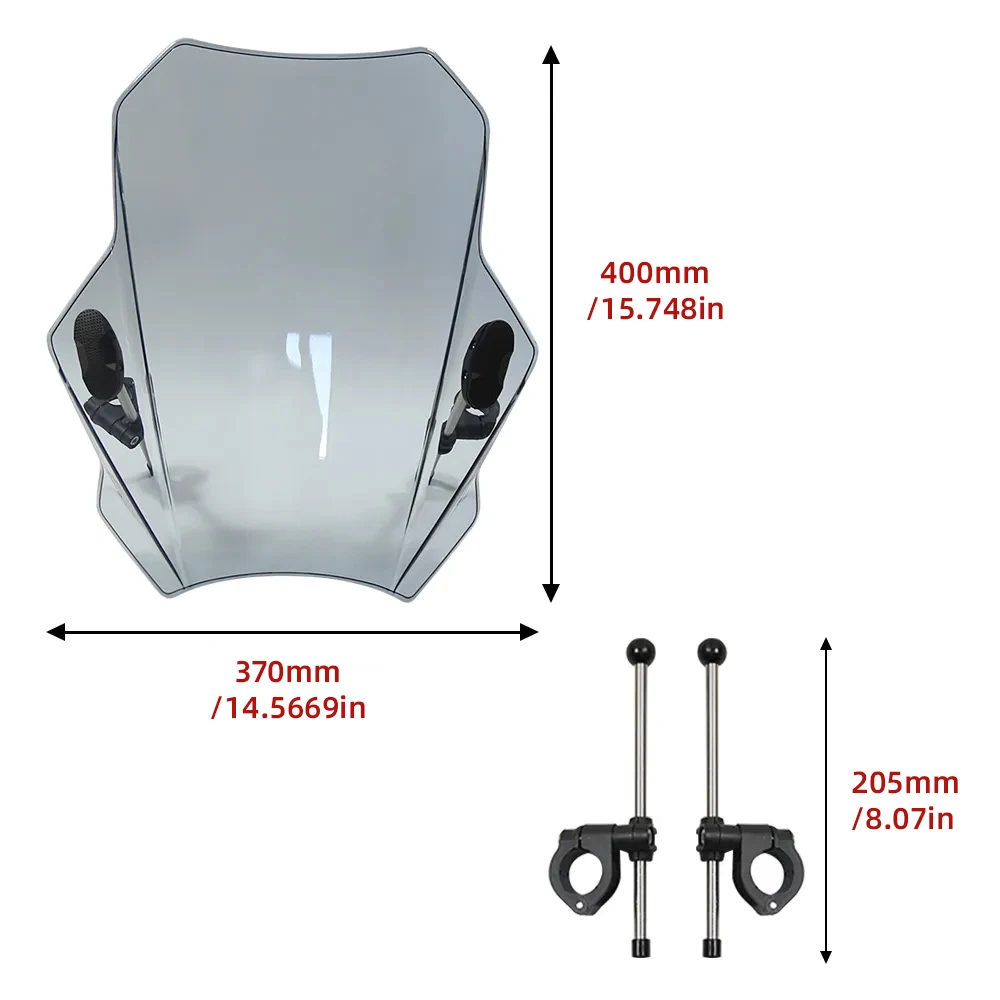 Motorcycle Windscreen Windshield Universal For Yamaha MT125 FZ1 FZ6 FZ8 FZ8N XJ6 MT-01 MT03 MT09 MT07