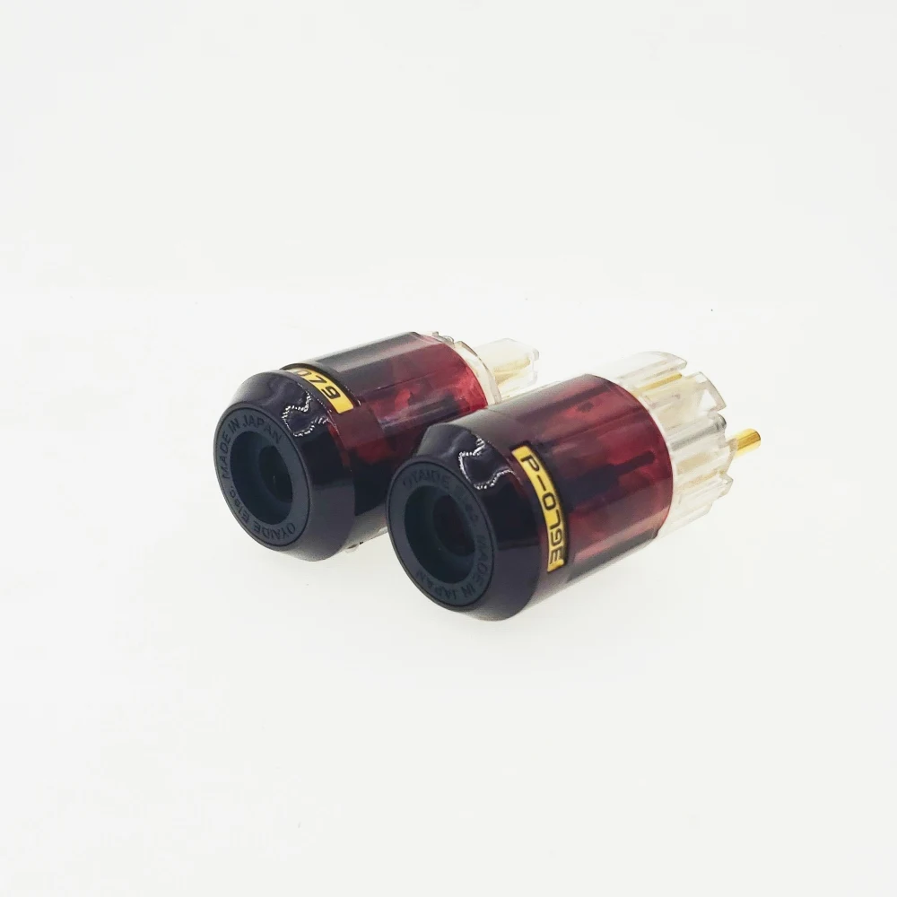 HiFi Oyaide C-079 P-079E Schuko Europe EU Power Plug 24k Gold Plated IEC Audio Connector Female-Male Audio Transparent