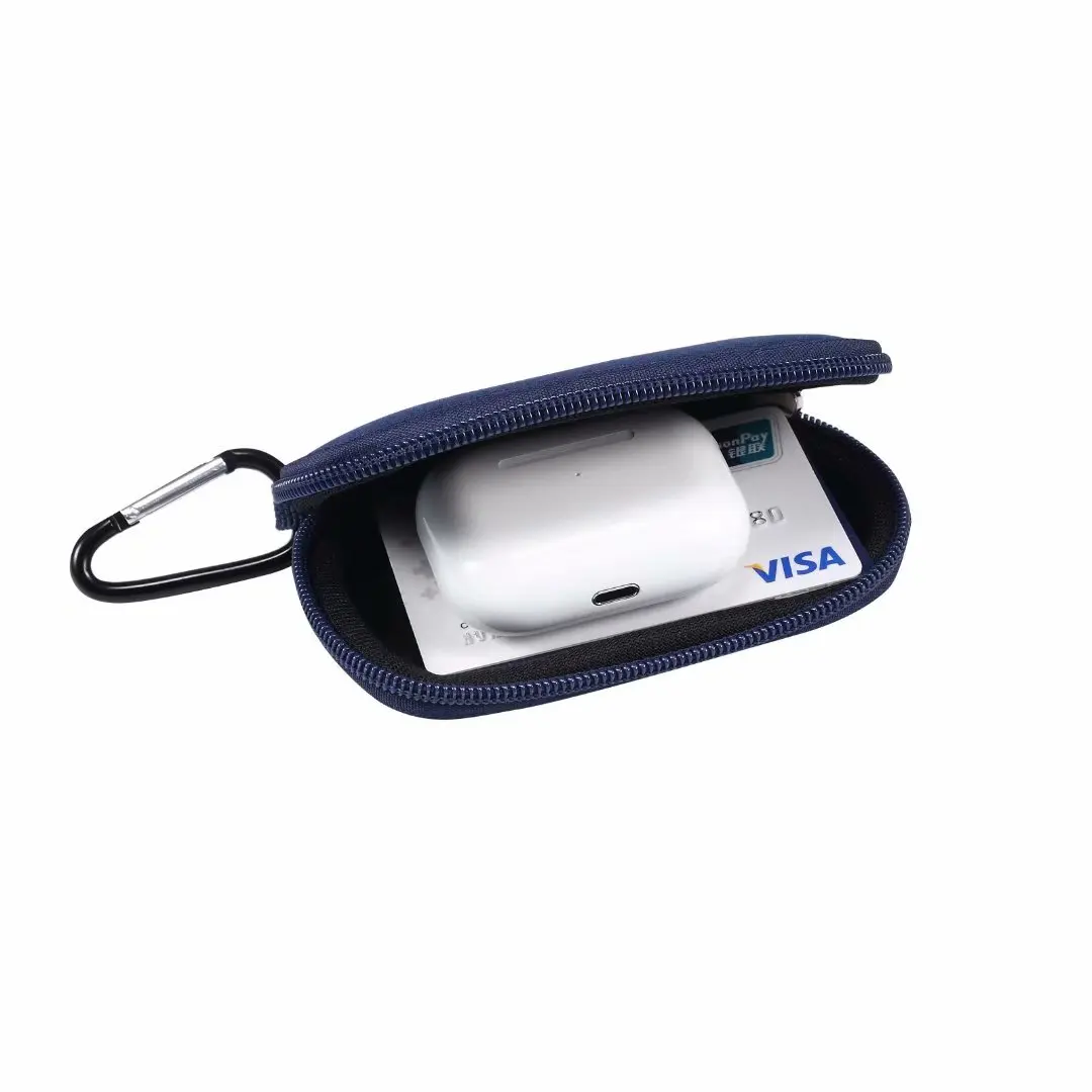 Neoprene Shockproof Mini Storage Bag Belt Clip Bluetooth Earphone Case For Airpods Pro 2 3 4 i12 TWS Cover Charger Car Key Pouch