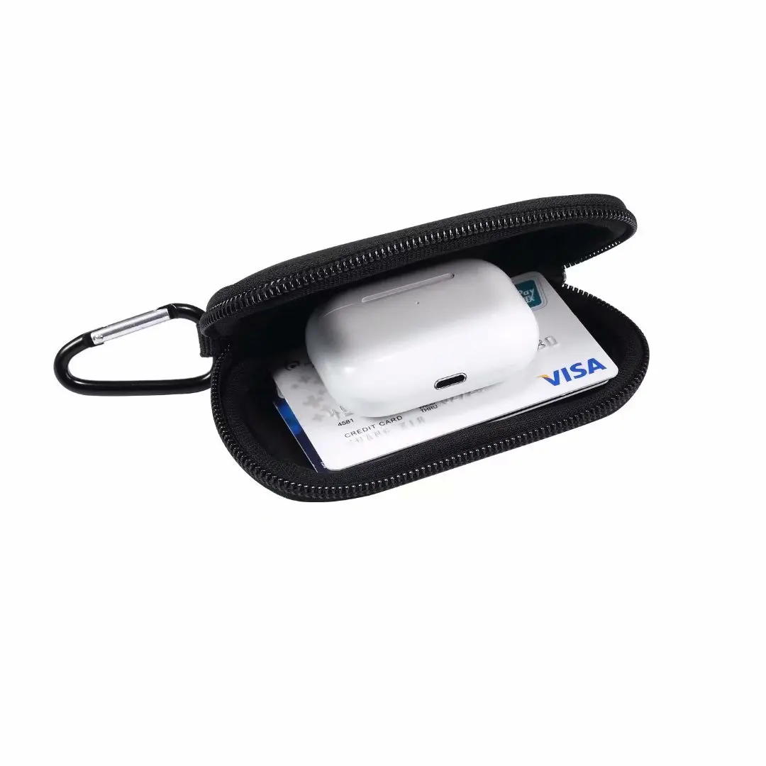 Neoprene Shockproof Mini Storage Bag Belt Clip Bluetooth Earphone Case For Airpods Pro 2 3 4 i12 TWS Cover Charger Car Key Pouch
