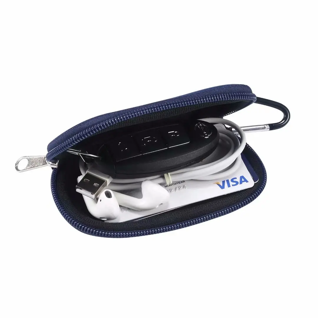 Neoprene Shockproof Mini Storage Bag Belt Clip Bluetooth Earphone Case For Airpods Pro 2 3 4 i12 TWS Cover Charger Car Key Pouch