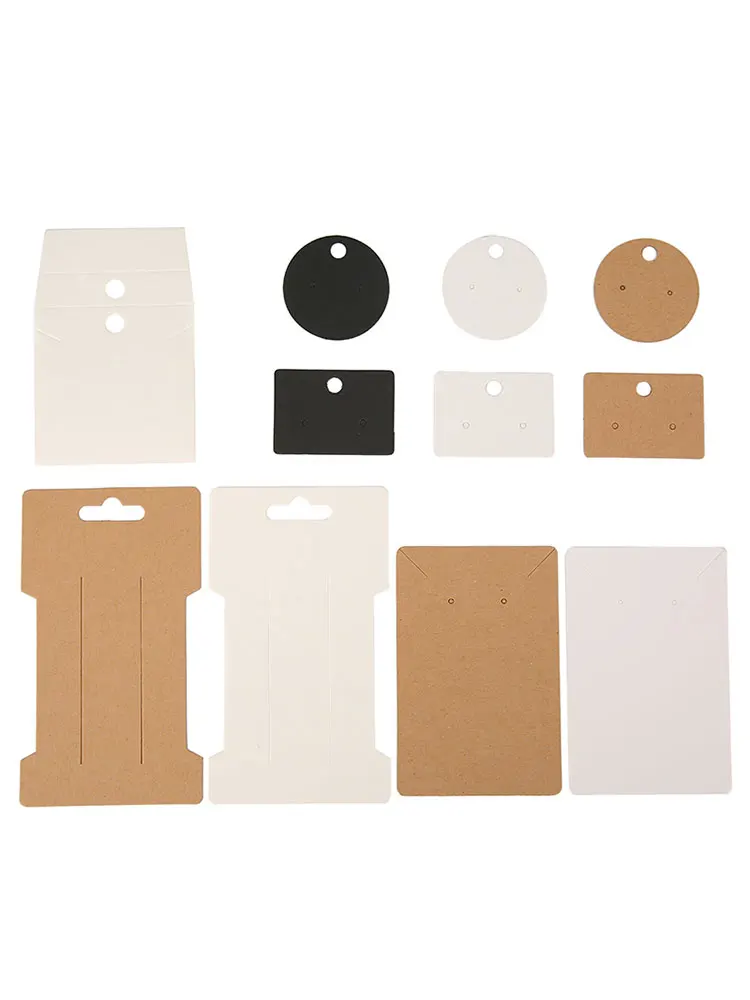 50pcs/lot Earring Cards Holder Paper Hairpin Necklace Display Cards Cardboard Hang Tag For Diy Jewelry Packaging Making Findings
