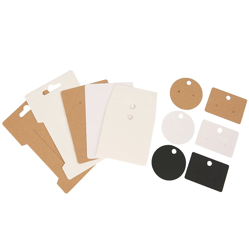 50pcs/lot Earring Cards Holder Paper Hairpin Necklace Display Cards Cardboard Hang Tag For Diy Jewelry Packaging Making Findings
