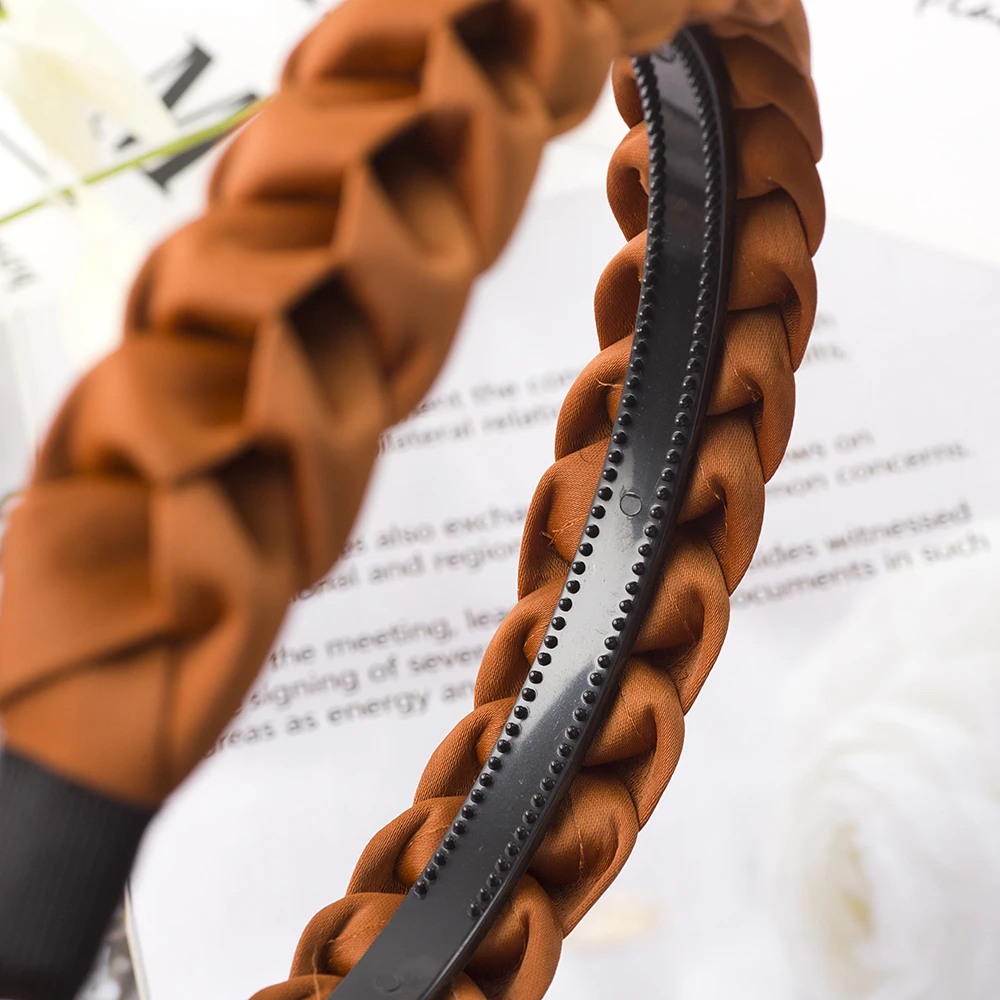 Braided Headband Women Girls Elastic Hairbands Non-slip Fashion Weaving Hair Hoop Bands Female Bezel Hair Accessories Headwear