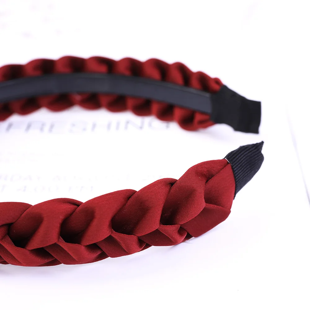 Braided Headband Women Girls Elastic Hairbands Non-slip Fashion Weaving Hair Hoop Bands Female Bezel Hair Accessories Headwear