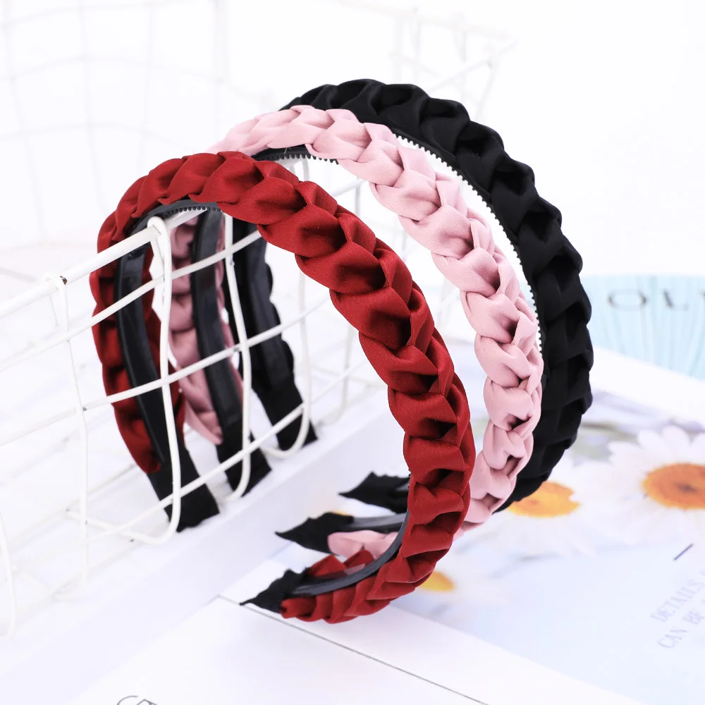 Braided Headband Women Girls Elastic Hairbands Non-slip Fashion Weaving Hair Hoop Bands Female Bezel Hair Accessories Headwear