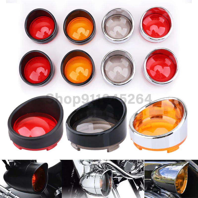 Motorcycle ABS Turn Signal Light Blinker Bezels Indicator Lens Trim Lens Cover For Harley Touring Sportster Softail Dyna V-Rod