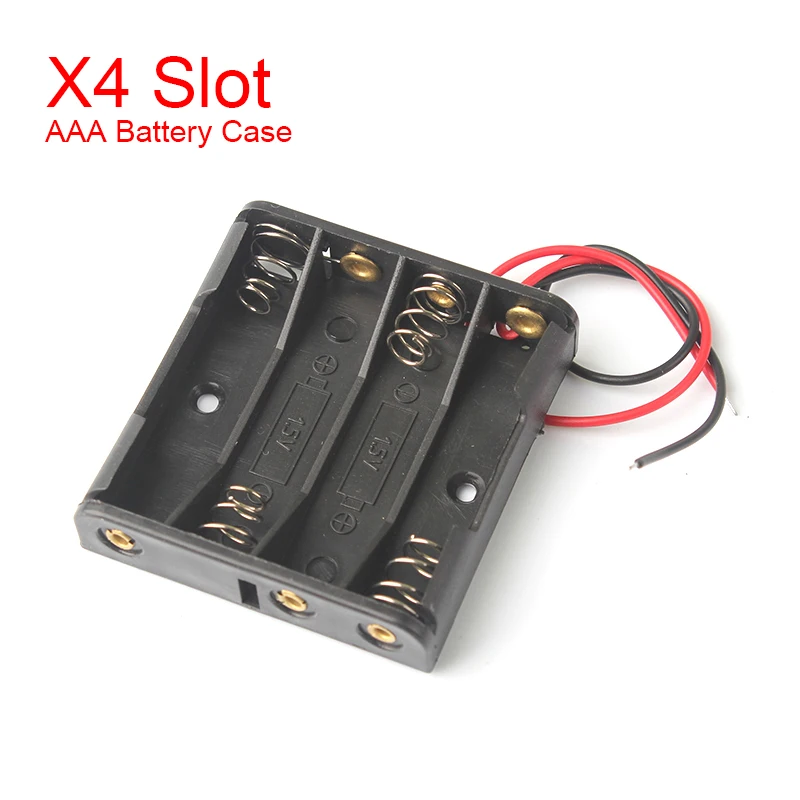 New AAA Power Bank Cases 1X 2X 3X 4X AAA Battery Holder Storage Box Case 1 2 3 4 Slot AAA Batteries Container With Wire Lead