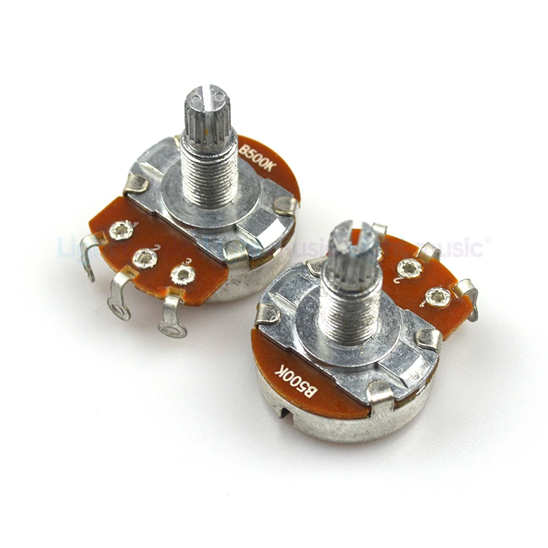 2pcs A500K/B500K Electric Guitar15mm 18mm Split Shaft Linear Taper Potentiometer Volume Tone Big Guitar Pot
