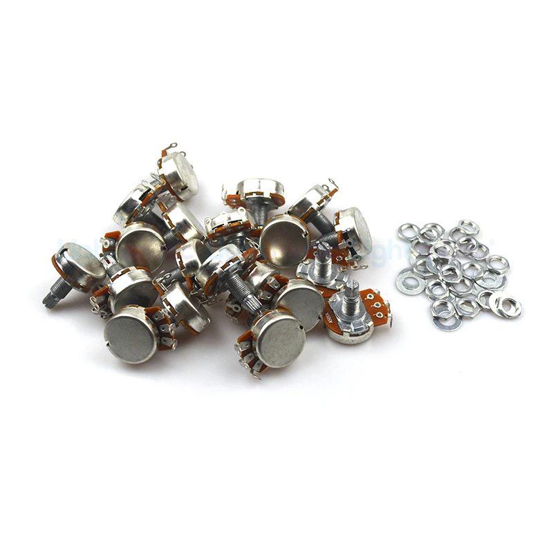 2pcs A500K/B500K Electric Guitar15mm 18mm Split Shaft Linear Taper Potentiometer Volume Tone Big Guitar Pot