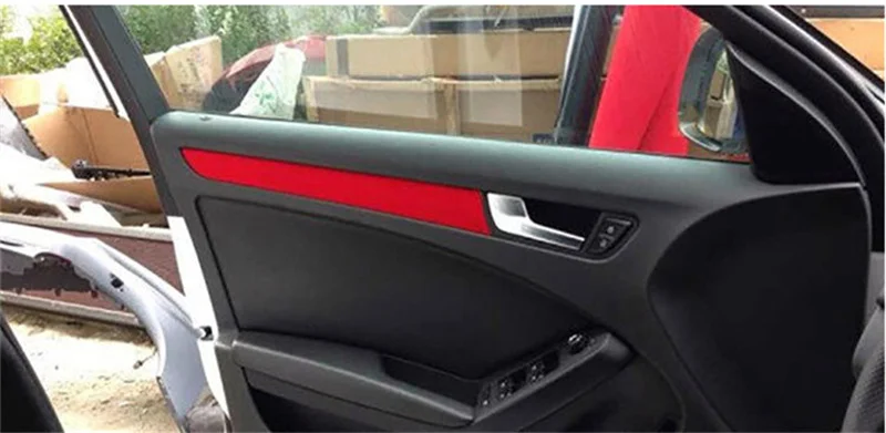 50*200cm Premium Quality Velvet Suede Fabric Vinyl Car Wrap Sticker Black Red Self Adhesive Velvet Cloth Film For Car Styling