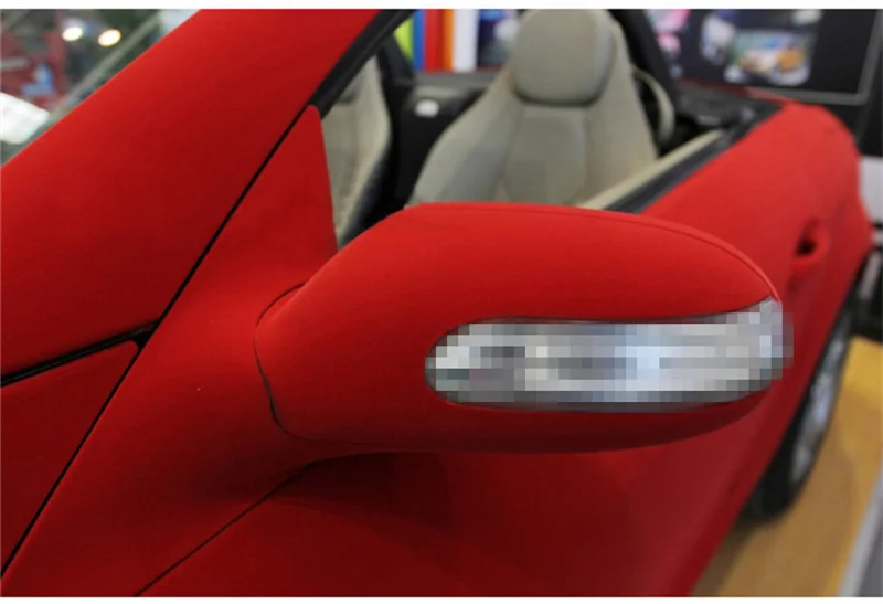 50*200cm Premium Quality Velvet Suede Fabric Vinyl Car Wrap Sticker Black Red Self Adhesive Velvet Cloth Film For Car Styling
