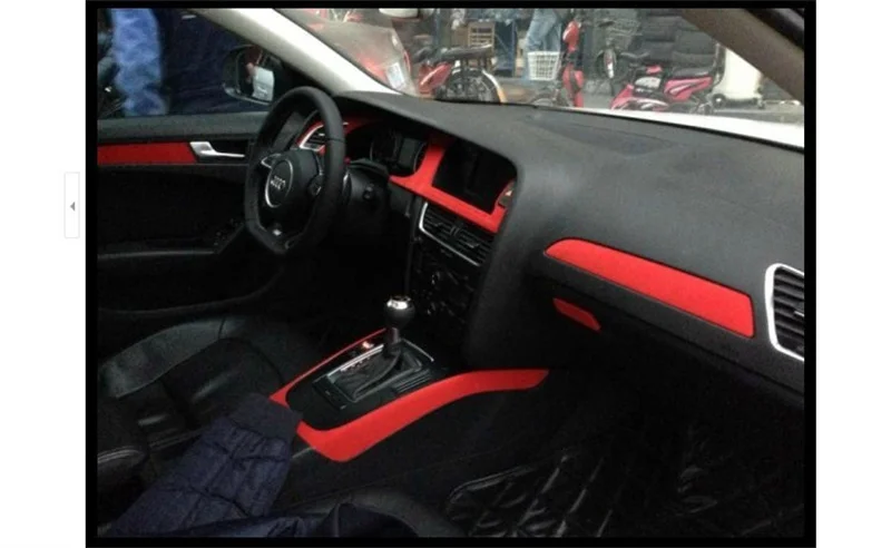 50*200cm Premium Quality Velvet Suede Fabric Vinyl Car Wrap Sticker Black Red Self Adhesive Velvet Cloth Film For Car Styling