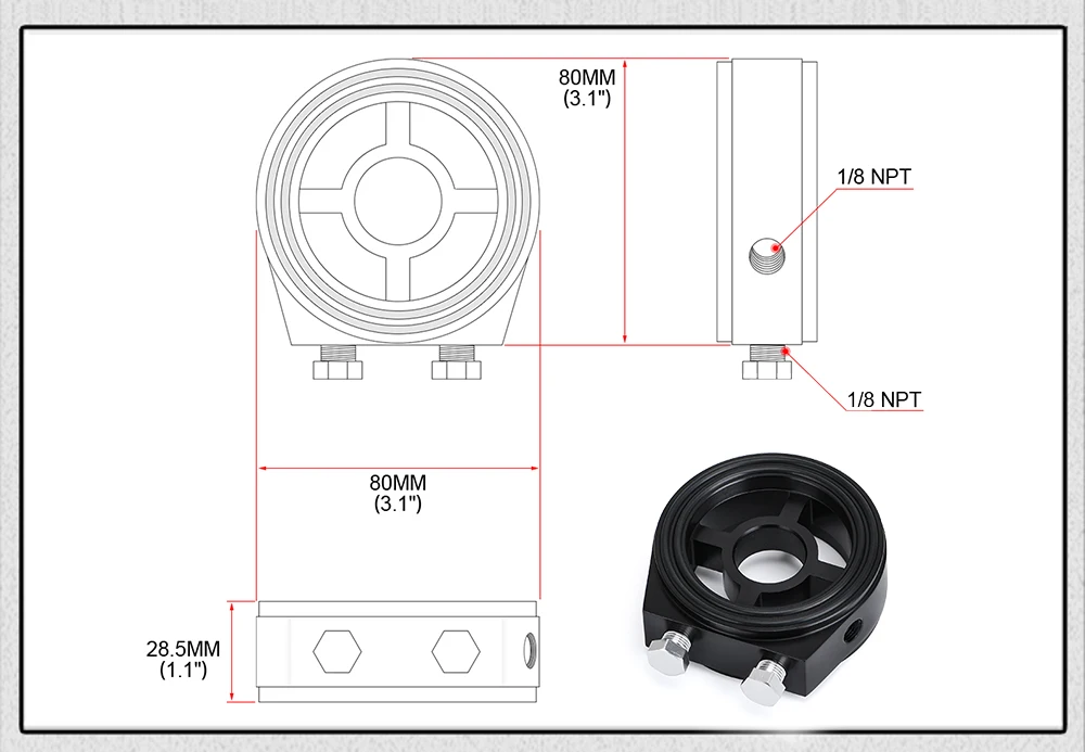 PQY - Oil Filter Cooler Sandwich Plate Adapter M20*1.5 and 3/4-16 Universal Oil Adapter Car Meter PQY6722