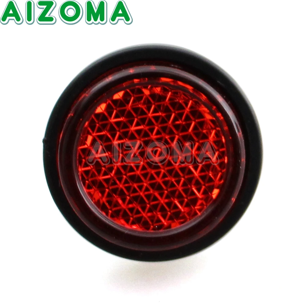 Off-road 4pc Reflective Tag Bolt Screws Rear License Plate Warning Reflector Red Safety Lens For Motorcycle Trunk Car Scooter