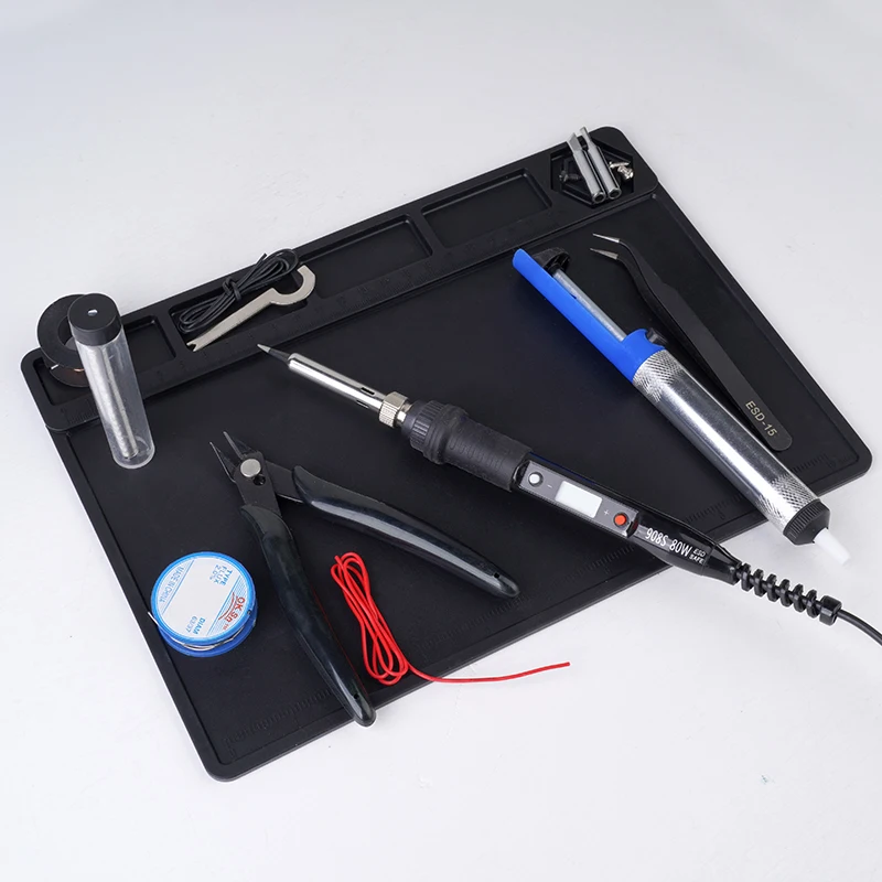 Soldering Repair Work Kit Mat Insulation Silicone Welding Pad Heat-resistant Magnetic Soldering Station for BGA Soldering Iron