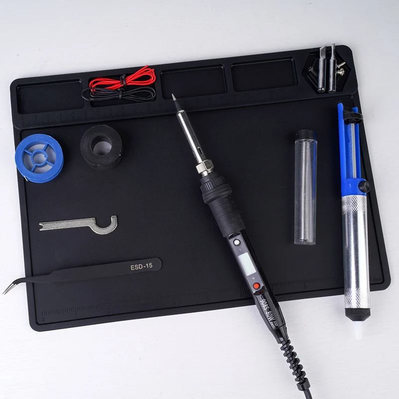 Soldering Repair Work Kit Mat Insulation Silicone Welding Pad Heat-resistant Magnetic Soldering Station for BGA Soldering Iron