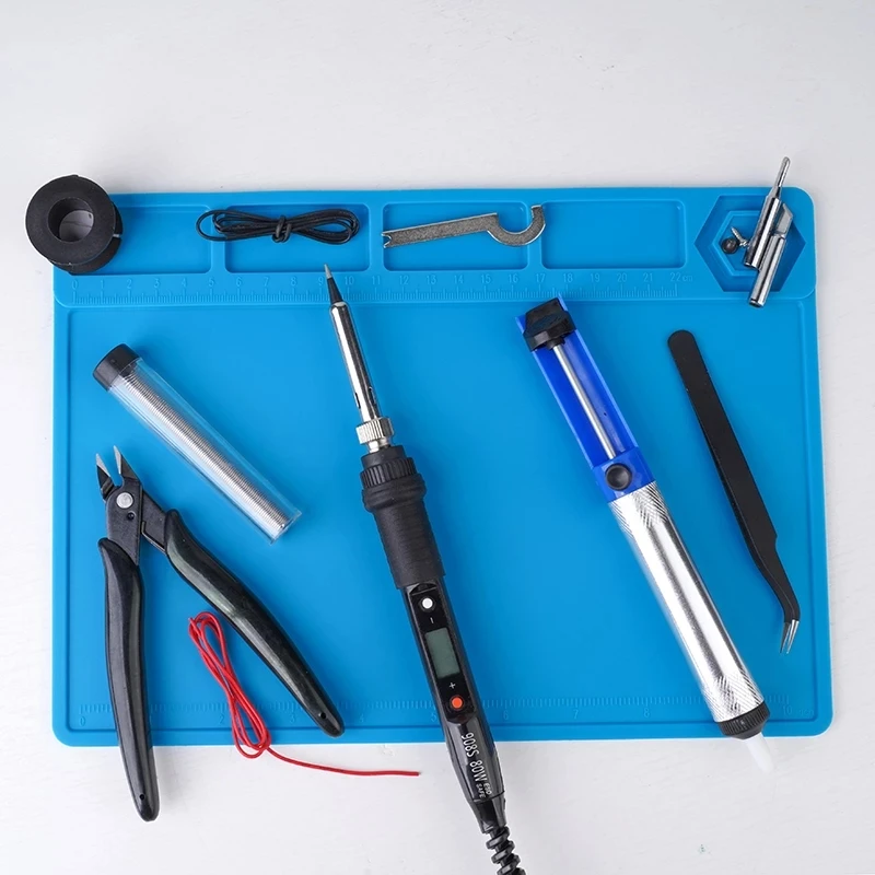 Soldering Repair Work Kit Mat Insulation Silicone Welding Pad Heat-resistant Magnetic Soldering Station for BGA Soldering Iron