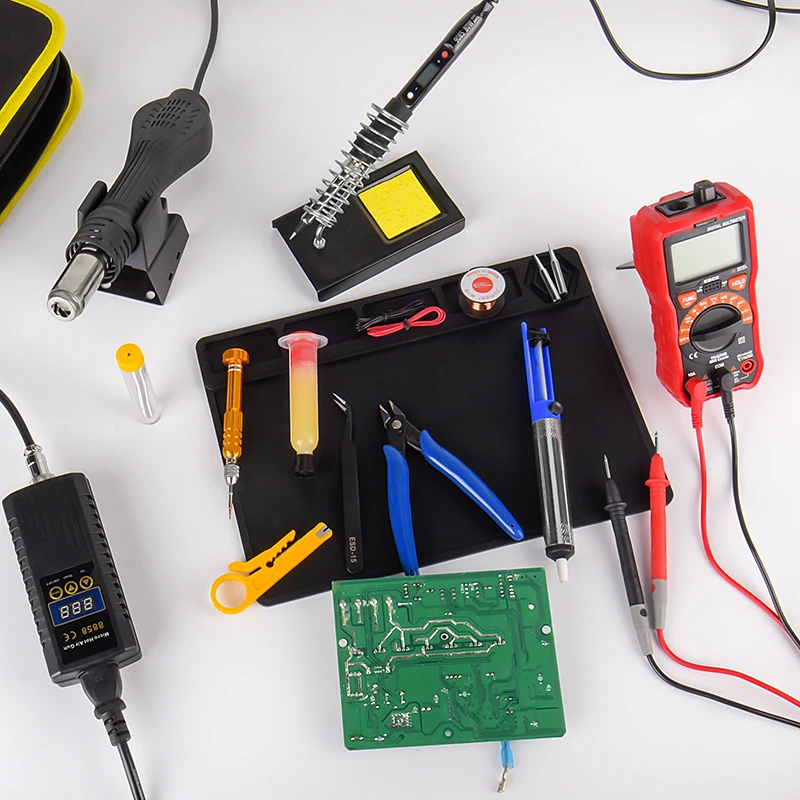 Soldering Repair Work Kit Mat Insulation Silicone Welding Pad Heat-resistant Magnetic Soldering Station for BGA Soldering Iron