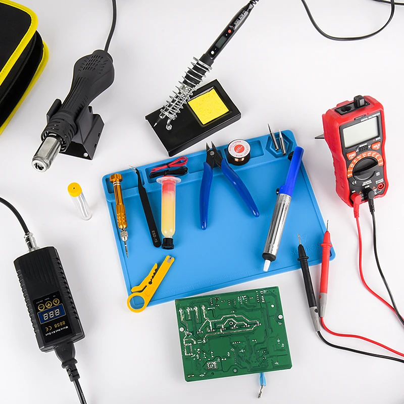 Soldering Repair Work Kit Mat Insulation Silicone Welding Pad Heat-resistant Magnetic Soldering Station for BGA Soldering Iron
