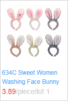 Women Autumn Wash Face Plush Headband Rainbow Striped Elastic Styling Hair Hoop 634C