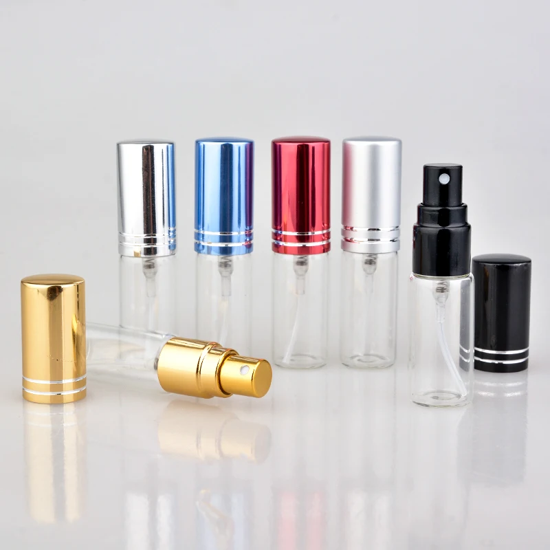 100Pcs/Lot 5ml Portable Empty Cosmetic Case Travel Spray Bottle Perfume For Gift Sample Mini Bottle Parfum Makeup Containrs