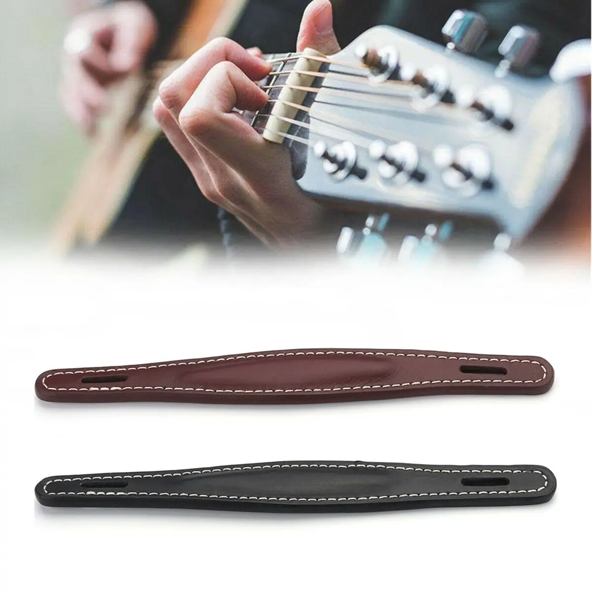 Ampmart 1pcs VINTAGE AMPLIFIER HANDLE BROWN LEATHER FOR FENDER AMP FLAT TYPE