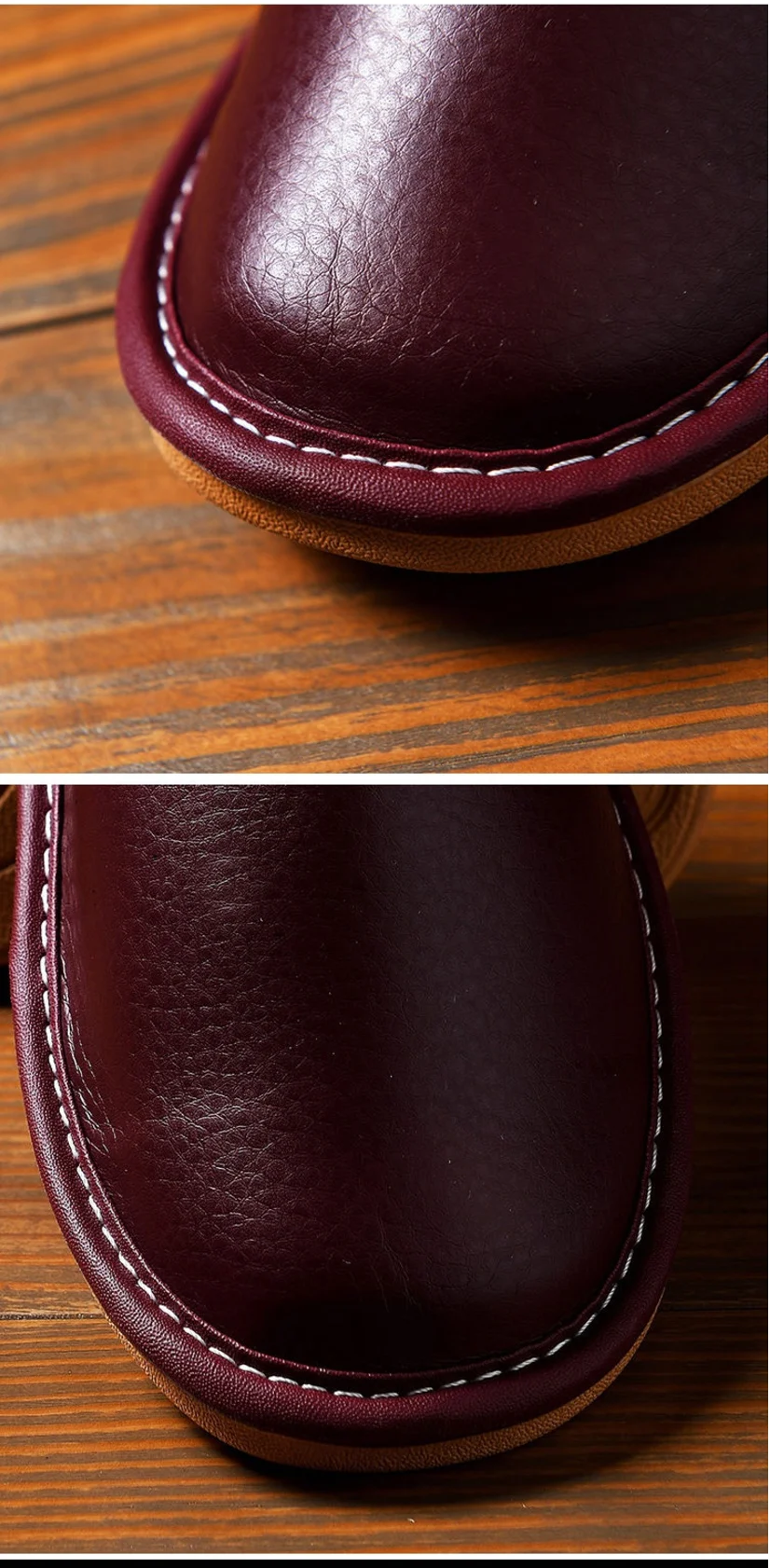 Classic PU Leather Slippers Male Indoor Unisex Shoes Men 2021 Fashion Man Leather Shoes Home Slippers Waterproof Man House Shoes