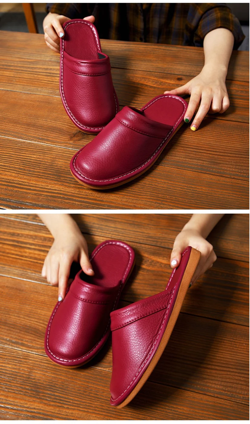 Classic PU Leather Slippers Male Indoor Unisex Shoes Men 2021 Fashion Man Leather Shoes Home Slippers Waterproof Man House Shoes