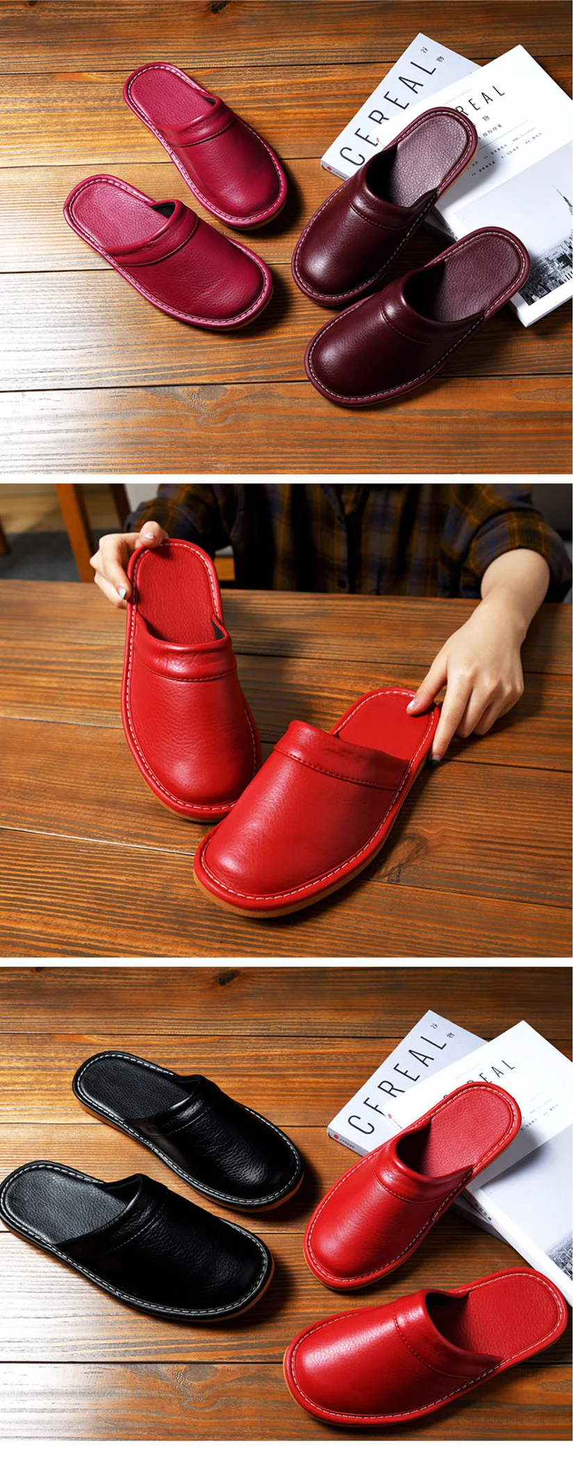 Classic PU Leather Slippers Male Indoor Unisex Shoes Men 2021 Fashion Man Leather Shoes Home Slippers Waterproof Man House Shoes