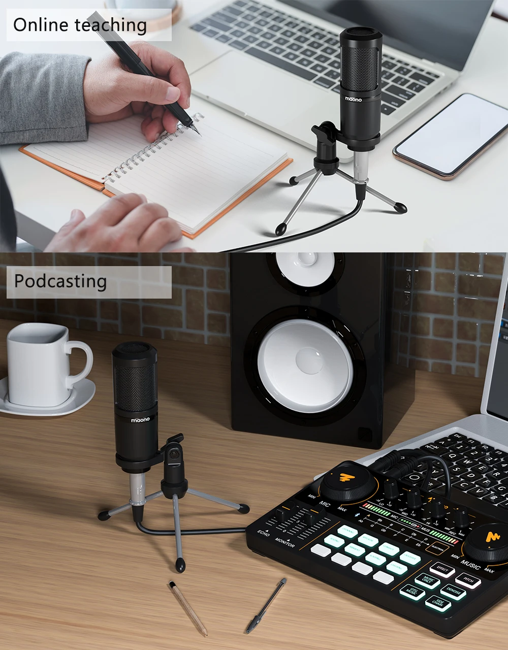 MAONO PM360TR Condenser Microphone Podcast Microphone 3.5mm Mic for Computer, Laptop, Phone, Sound Card, YouTube, Gaming, Record