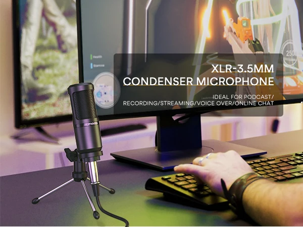 MAONO PM360TR Condenser Microphone Podcast Microphone 3.5mm Mic for Computer, Laptop, Phone, Sound Card, YouTube, Gaming, Record