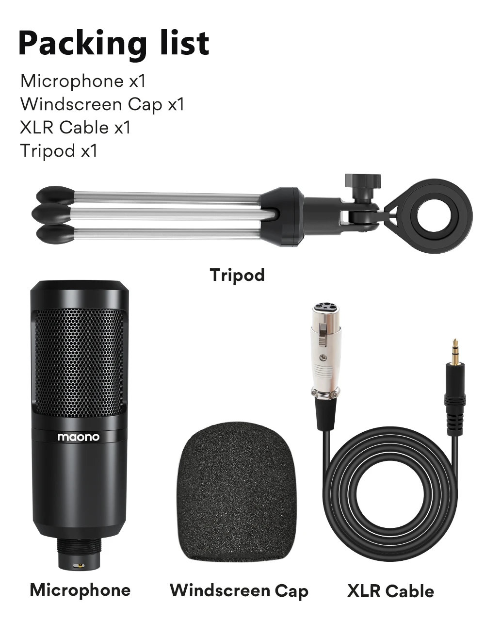 MAONO PM360TR Condenser Microphone Podcast Microphone 3.5mm Mic for Computer, Laptop, Phone, Sound Card, YouTube, Gaming, Record