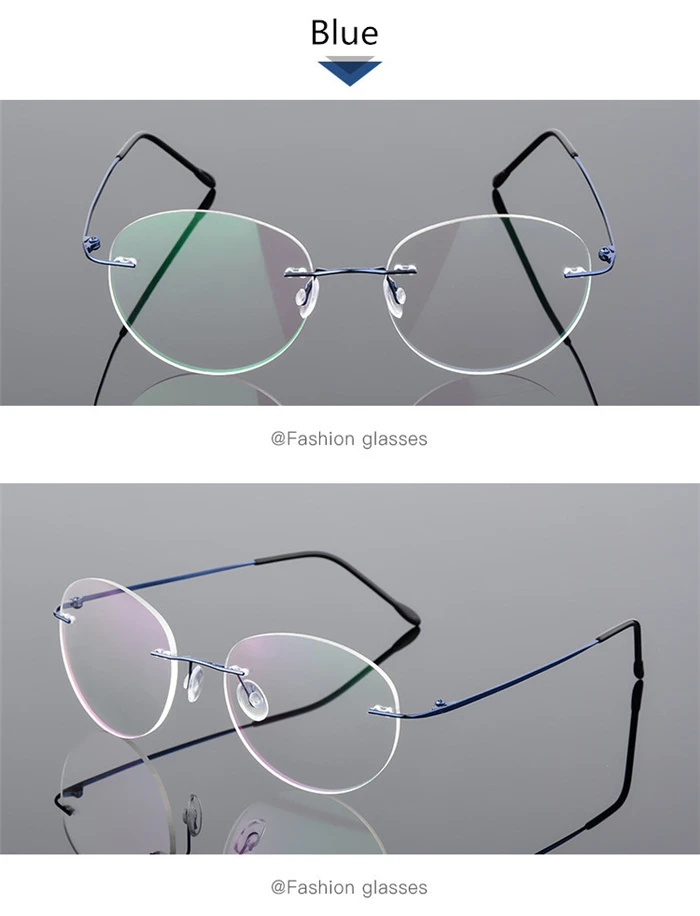 Framless Round Myopia Glasses Finished Women Men Ultra-light Rimless Shortsighted Prescription Eyeglasses 0 -0.5 -0.75 To -6.0