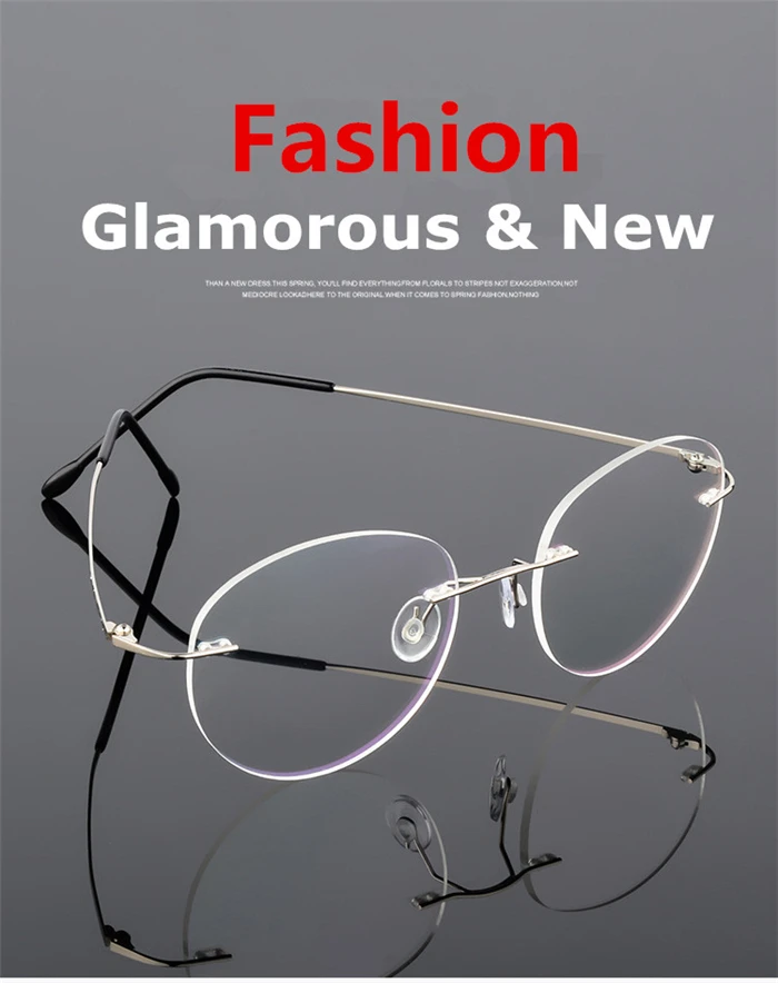 Framless Round Myopia Glasses Finished Women Men Ultra-light Rimless Shortsighted Prescription Eyeglasses 0 -0.5 -0.75 To -6.0