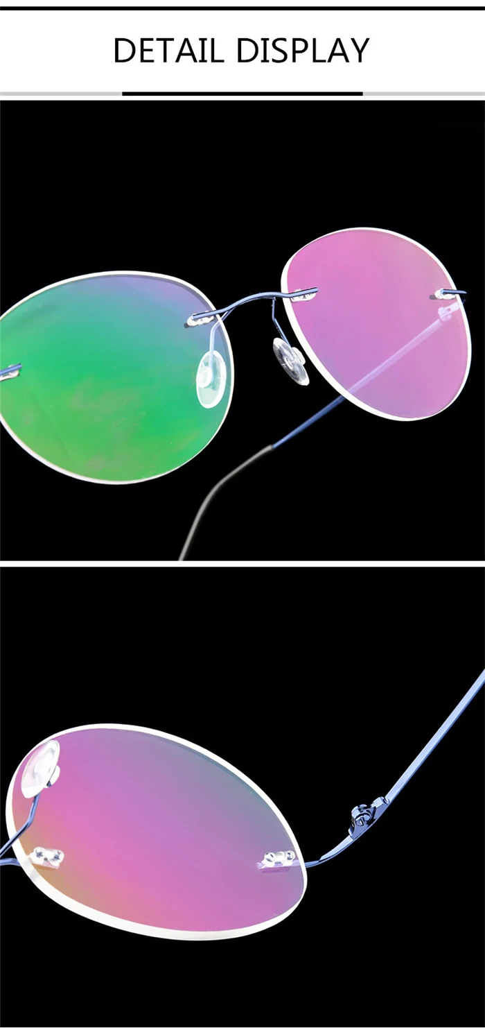 Framless Round Myopia Glasses Finished Women Men Ultra-light Rimless Shortsighted Prescription Eyeglasses 0 -0.5 -0.75 To -6.0