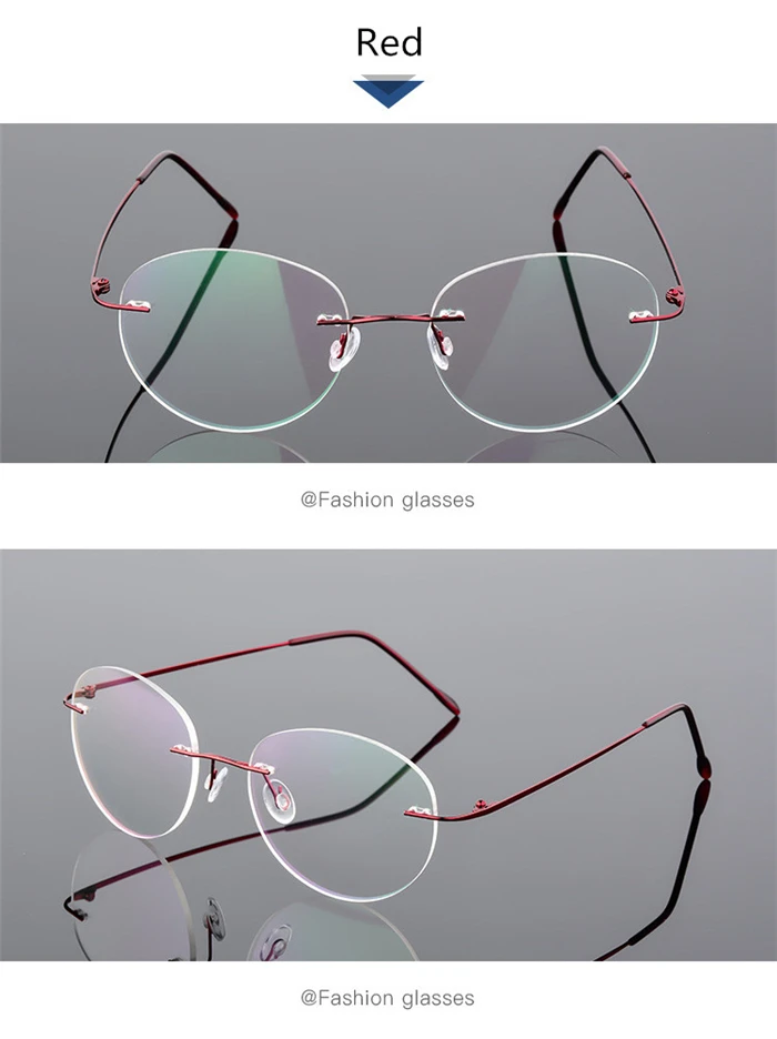 Framless Round Myopia Glasses Finished Women Men Ultra-light Rimless Shortsighted Prescription Eyeglasses 0 -0.5 -0.75 To -6.0